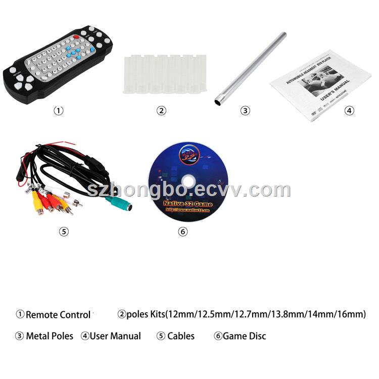 9 inch tft lcd headrest dvd player