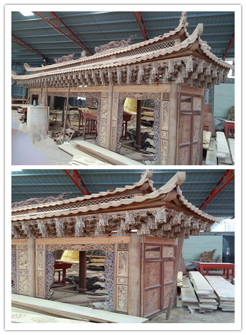 Chinese Antique Wood Carving Architecture Accessories