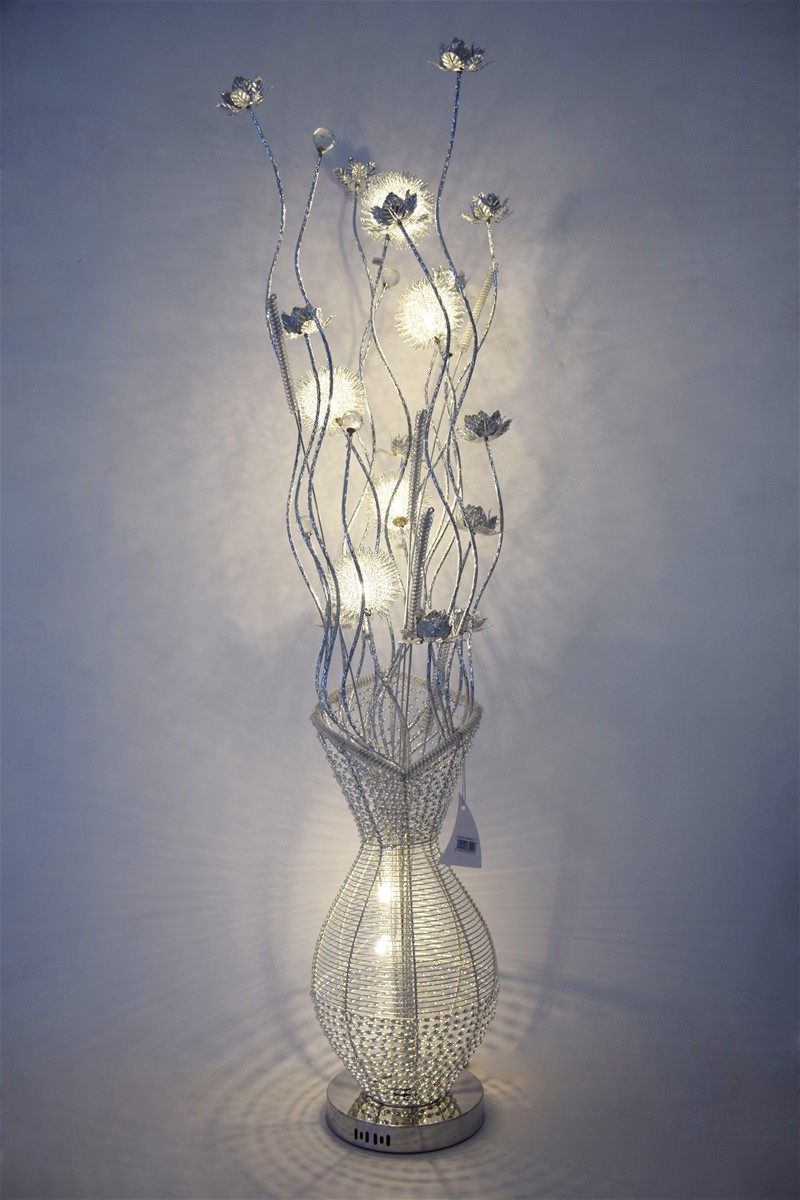 High quality decorative aluminium flower vase floor lamp