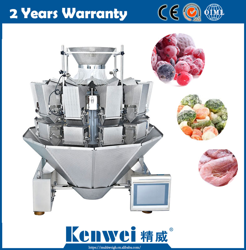 multihead weigher for meatballs frozen food for 65 bags every minute