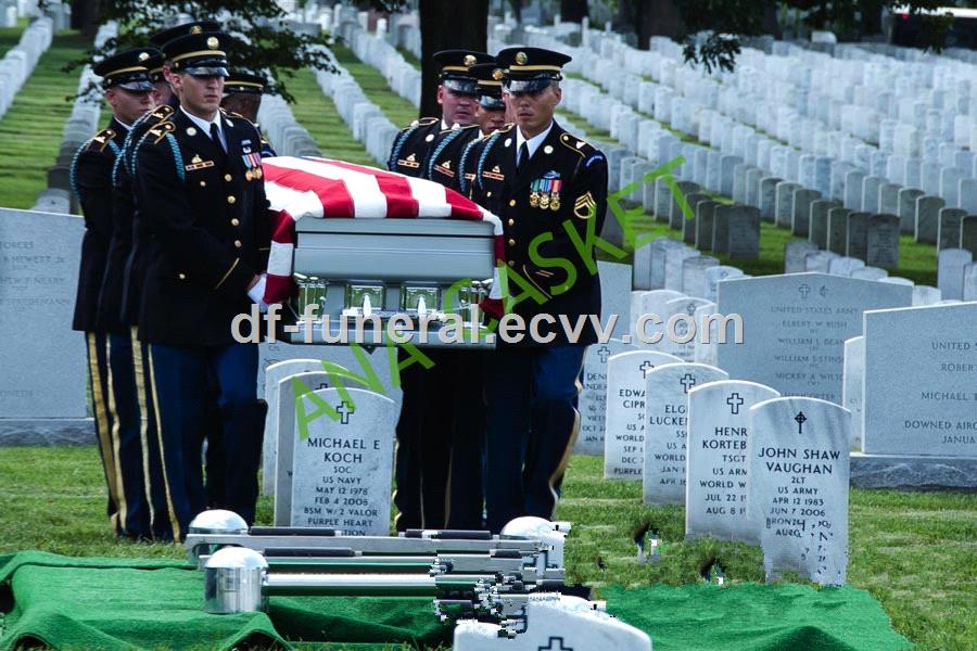American Style Steel Metalwooden Funeral Caskets Coffin