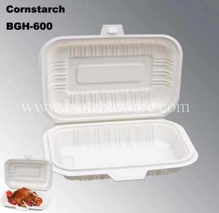 100 Biodegradable Compostable Cornstarch Disposable Take Out Fast Food Box