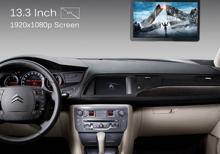 Ultrathin design 133 inch Flip down Car DVD Player with USBSD IRFM Transmitter HDMI Wireless game