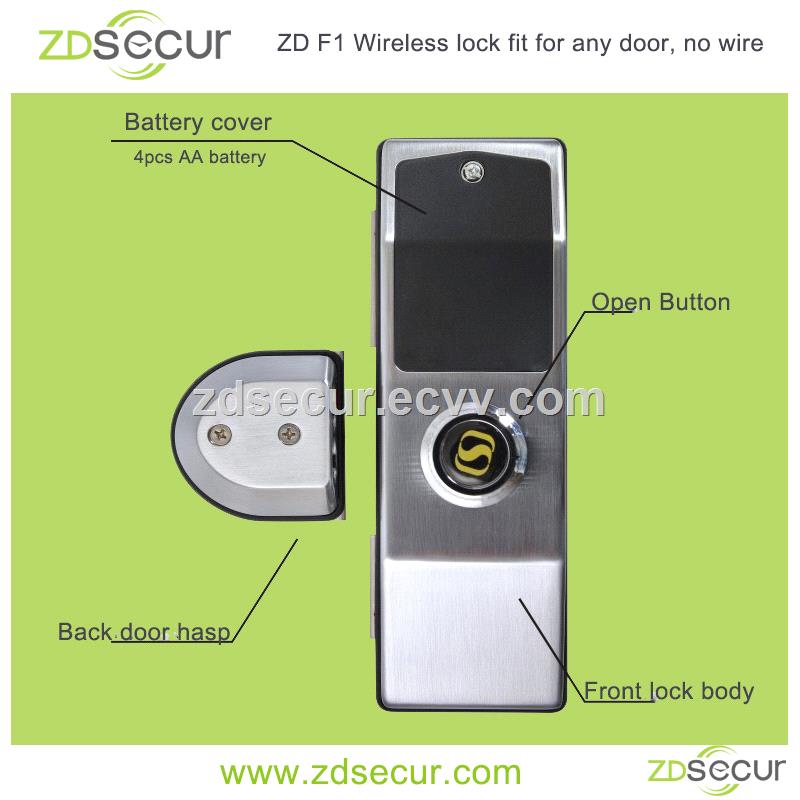 ZD F1 Fingerprint and password Wireless electric door lock for glass door wood door and metal door