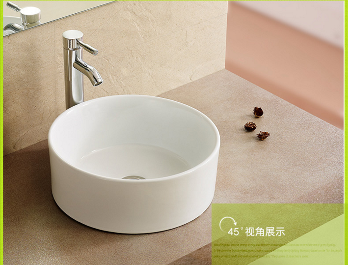 Popular Round Bathroom Ceramic Wash Basin Countertop Vessel Sink