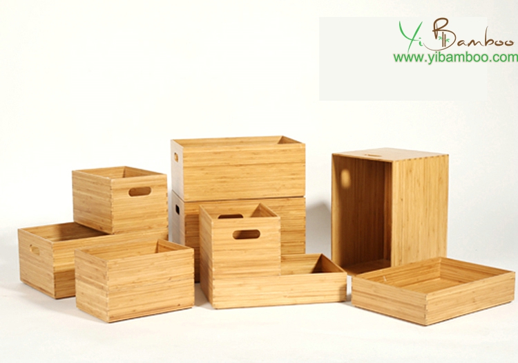 bamboo wooden storage bins