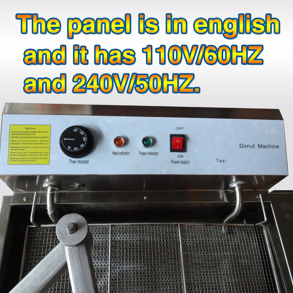 wider oil tank hot electric donut machinedonut fryer maker with three sets mouldsFrying temperature controlled