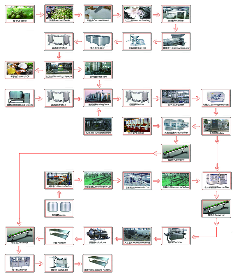 Coconut JuiceMilk Processing Line