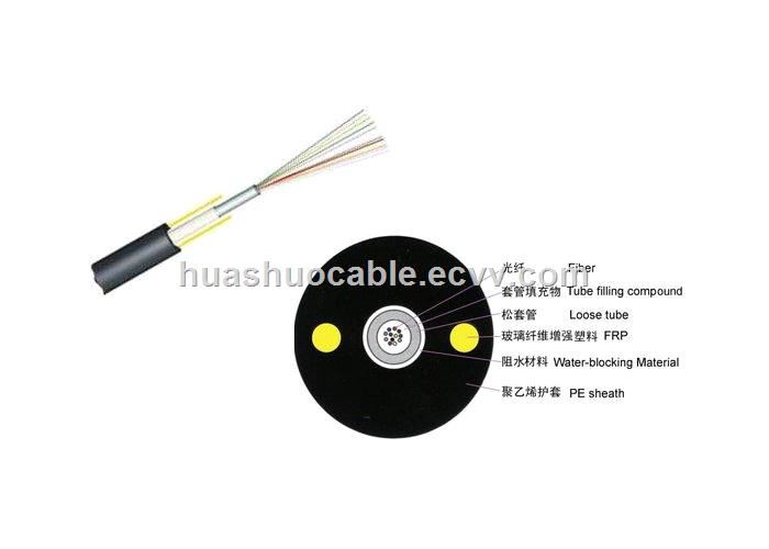 Aerial Fiber Optic Cable GYXTW Center Loose Tube 6 Strand Armored Fiber Optic Cable