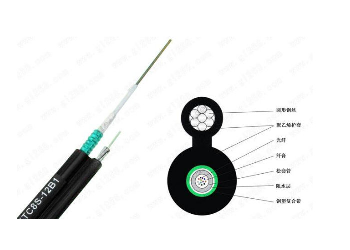 Central Loose Tube Aerial Fiber Cable GYXTC8Y Figure 8 Non Metal Armoured Optical Fibre Cable
