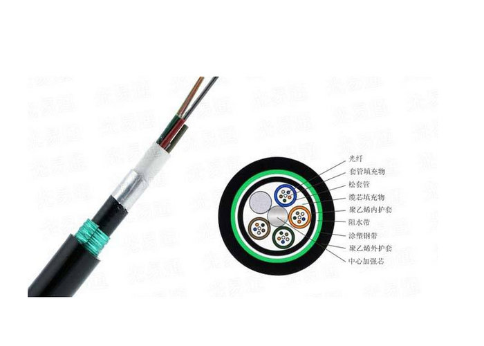 Double Armored Jacket Outdoor Fiber Optic Cable GYTA53 For Communication