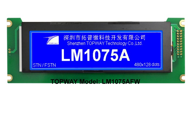 480X128 Graphic LCD Module COB Type LCD Display LM1075A