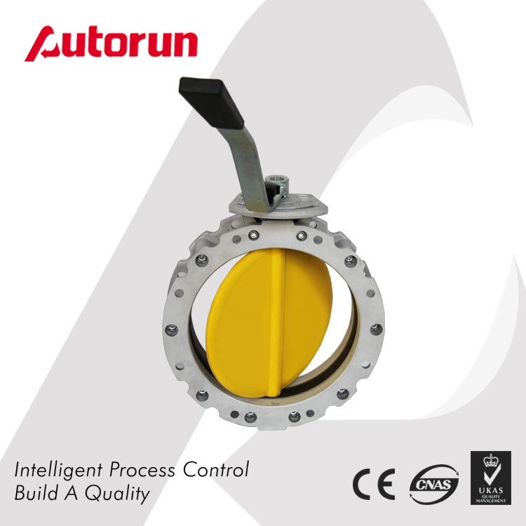 MANUAL OPERATED POWDER BUTTERFLY VALVE DOUBLE OR SINGLE FLANGE