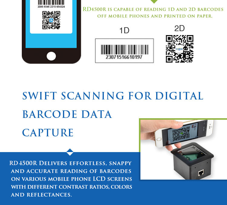 RD4500R High quality USB 2D Fixed Mount Terminal with Barcode Scanner Module for Kiosk or Turnstile Mobile Payment