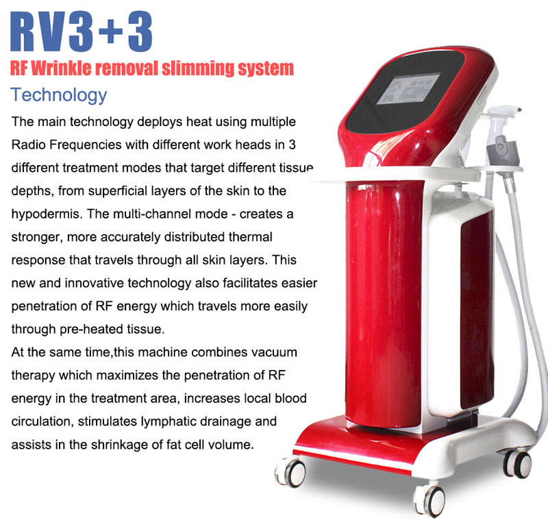 Multirate radio frequency massage beauty RF therapy vacuum slimming machine RV33 for Wrinkle removal