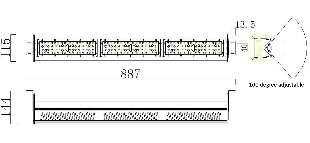 150W Linear Led High Bay Light with 7 years warranty