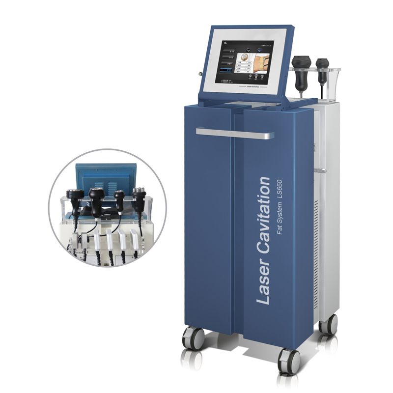 Cavitation Slimming Machine with Multipolar Lipo LaserUltrasonic Cavitation and RF treatment head for fat removal