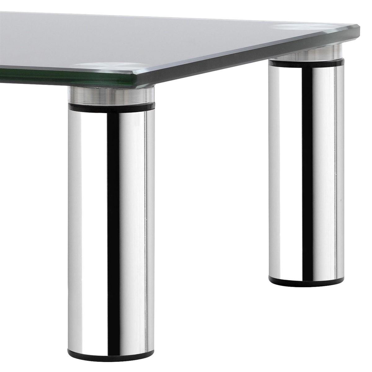 Computer Monitor Stand Desktop Riser Clear Tempered Glass Brushed Aluminum Legs Computer Monitor Stand Desktop Riser Clear Tempered Glass Brushed Aluminum Legs