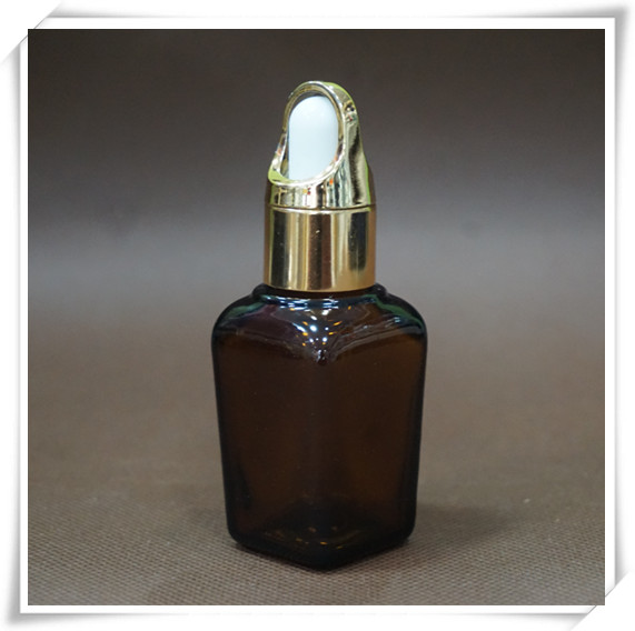 Square Amber 30ml Glass Essential Oil Bottle with Dropper