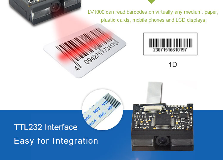 LV1000 High quality Small 1D CCD Barcode Scanner Reader Module Engine For Portable Handheld Scanner LV1000 High quality Small 1D CCD Barcode Scanner Reader Module Engine For Portable Handheld Scanner