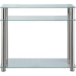 black clear glass console table