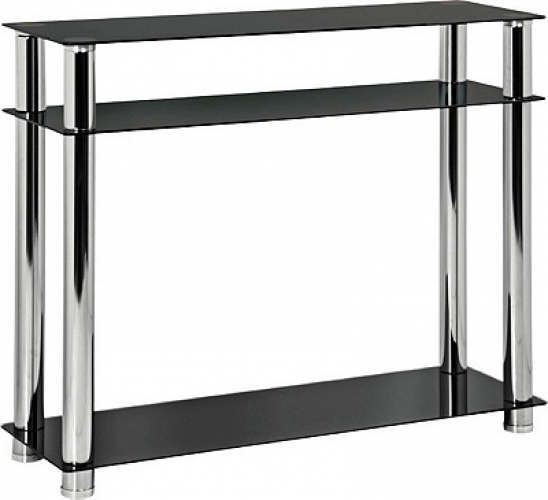 black clear glass console table