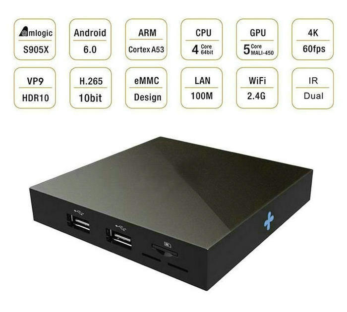 Amlogic S905X tv box Android 60 smart tv box wifi 4K media player home theater