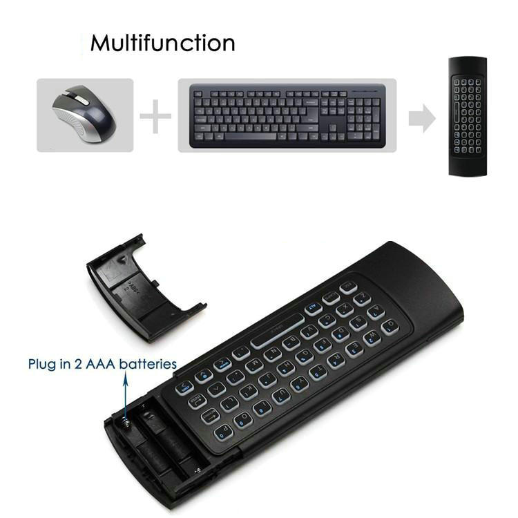 Backlit MX3 Backlight Gyroscope IR Learning 24G Wireless Mini Keyboard Air Mouse for Smart TV Android Box