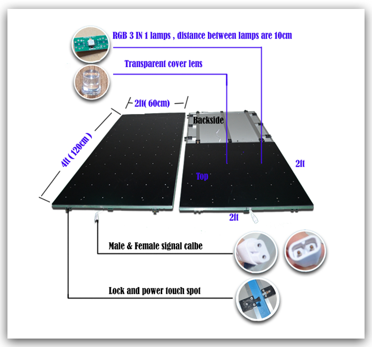 RGB pixel led dance floor panles led video dance floor