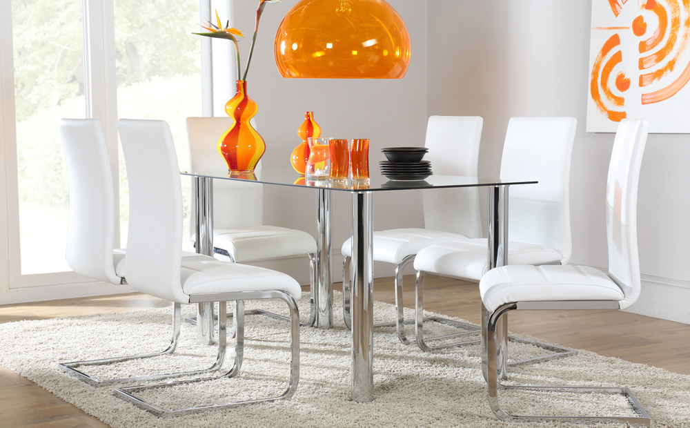 RTG GLASS DINNING ROOM TABLE RECTANGLE
