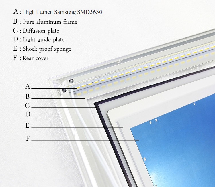 36w 40w 50w 60w 600x600mm led panel light reccessed ceiling light for office hotel restaurant