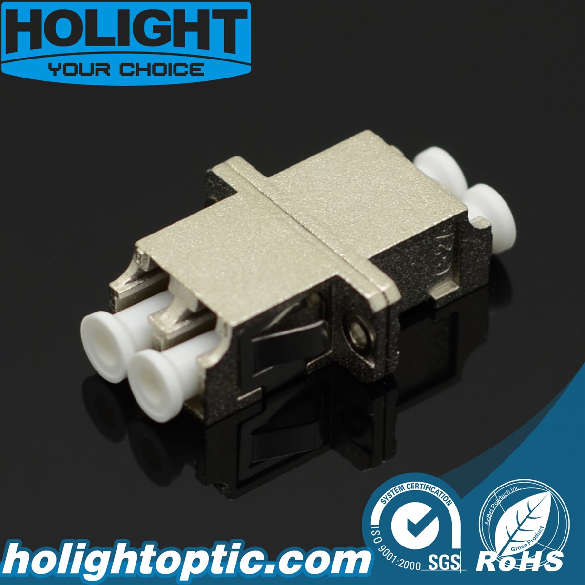 Optical Fiber Adaptor LC Duplex Metal Type