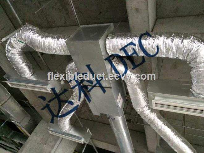 Mater flow silver jacket 8x10m acoustic and thermal flexible aluminum foil air duct for HVAC systems