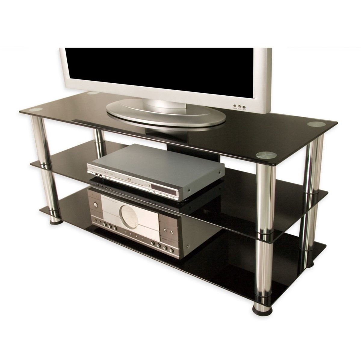 black glass TV stand for 60inch LCD TV