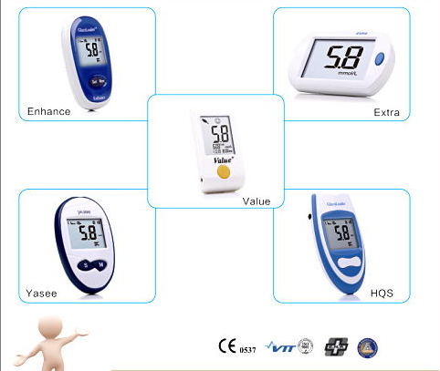 Home care blood glucose meter monitoring blood sugar for diabetes