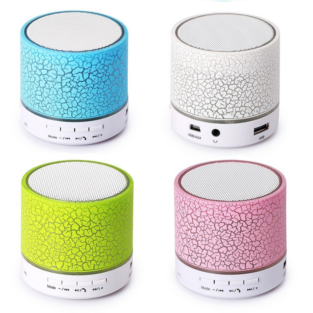 Portable Mini coloful led Bluetooth Speaker With Light pulse For mobile and computer Speaker With fm radio