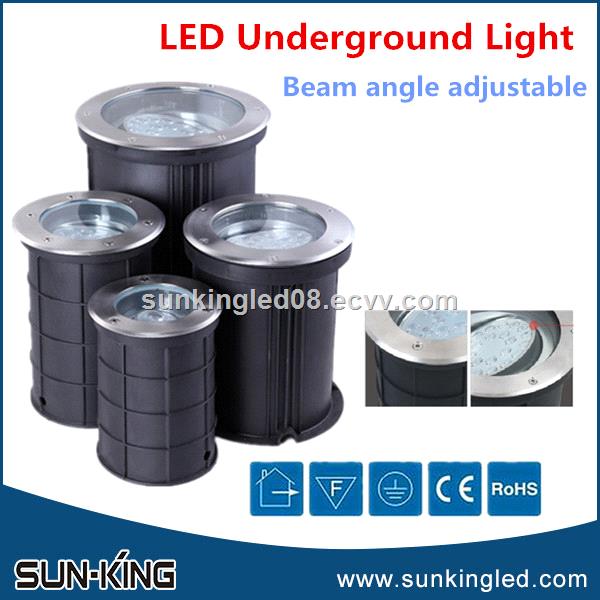 Sidewalk Beam angle adjustable outdoor white waterproof round underground lamp 6W 9W 12W led ground landscape light