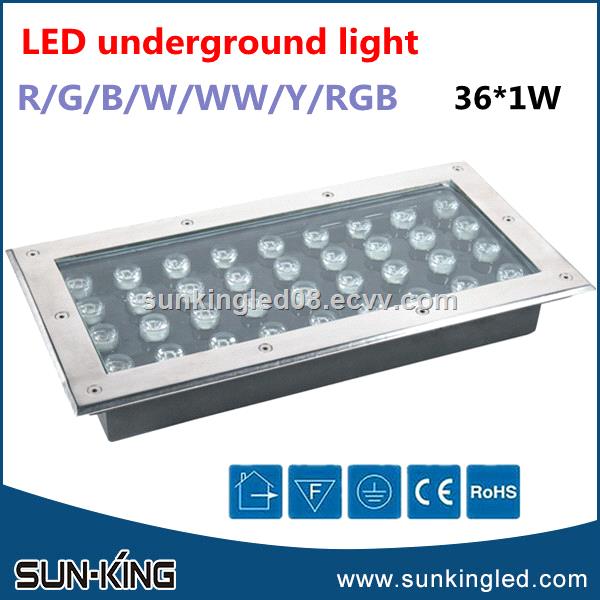 garden parking lot stair buried white blue green underground outdoor driveway lamp 28W 36W led recessed ground light