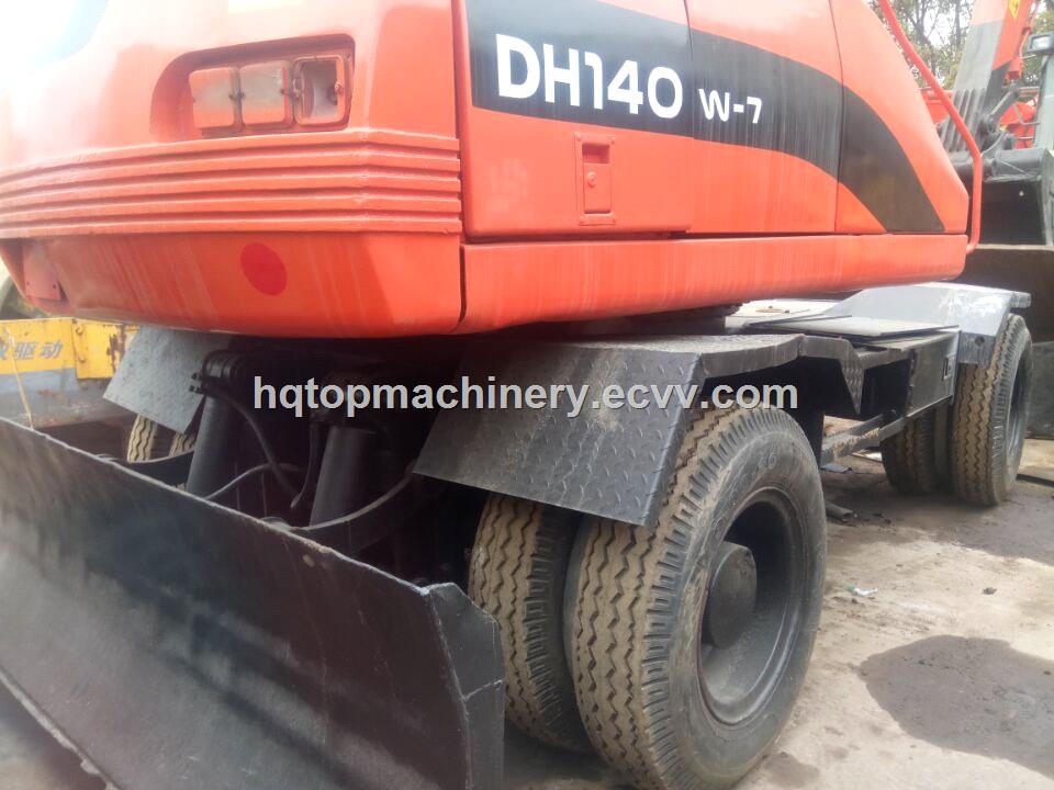 Doosan Used Good Cheap Wheel ExcavatorKorean DH140 DH210 Wheel Excavator for Sale