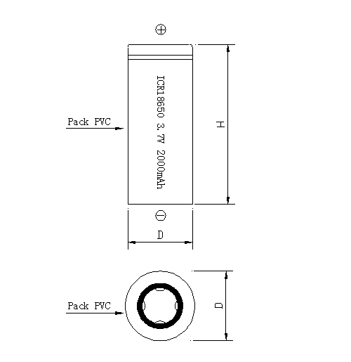 Digital Camera Using Hot Lithium Battery CDHICR 18650 2000mAh 37V