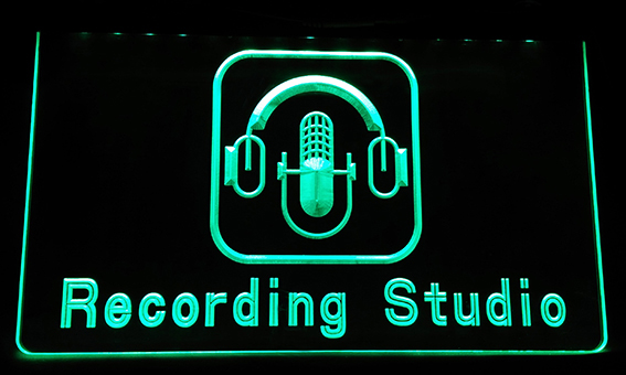 LS189g Recording Studio Microphone Bar Neon Light Sign