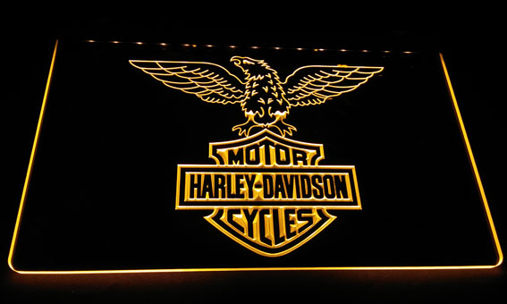 LS602y Harley Davidson Motor Cycles Neon Light Sign