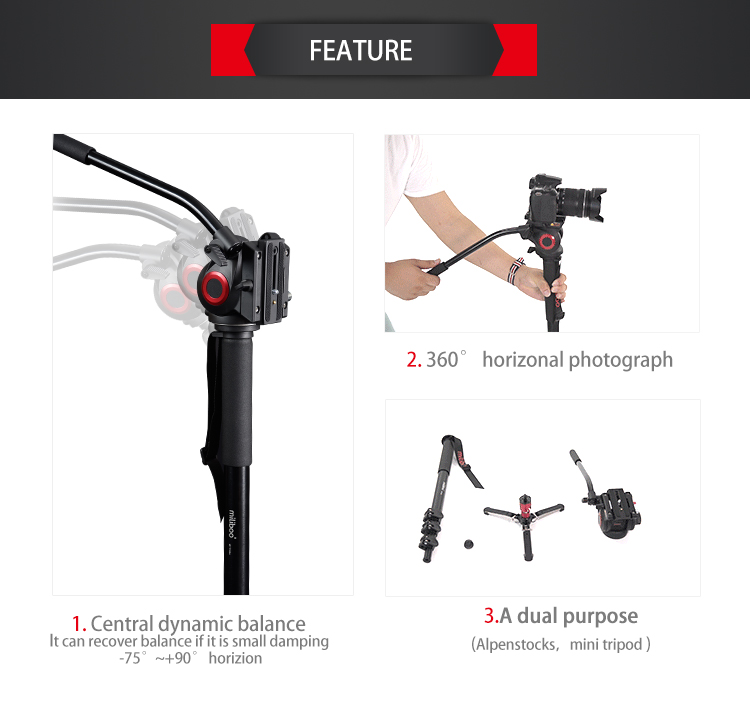 miliboo MTT705A Professional Flexible Monopod for CameraVideoCamcorder
