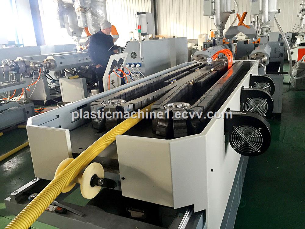 HDPEPVC double wall corrugated pipe extruder