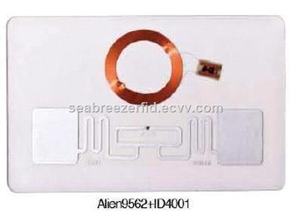 TK41009662 inlay UHFLF dualfrequency card EM4102Alien H3 inlay card