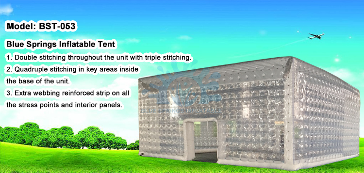 Blue Springs Inflatables Transparent PVC Inflatable Cube Tent
