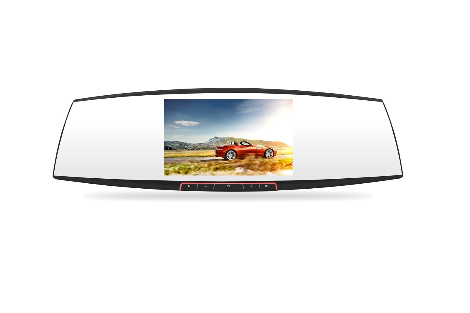 5.0 Inch 170 Degree Wide Angle 1080P Silver Dual Rearview Mirror Dash Cam