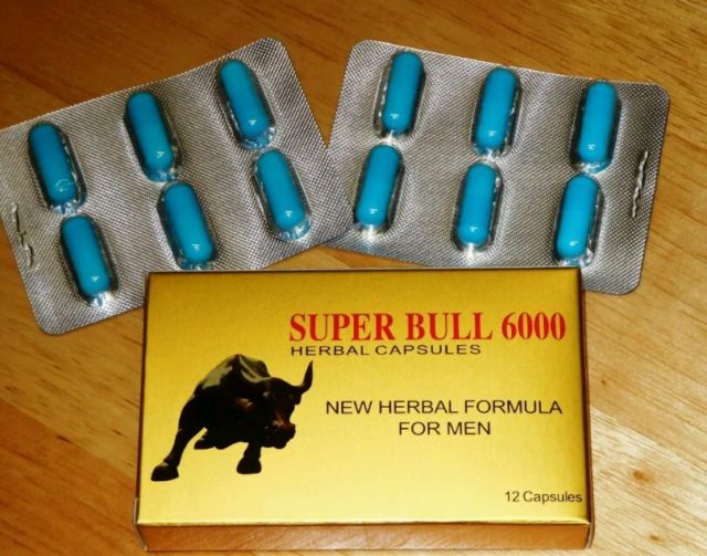 Super Bull 6000 Sex Capsules for Men Sex Enhancement Herbal Sex Pills 12 Tabletsbox Blue Capsules