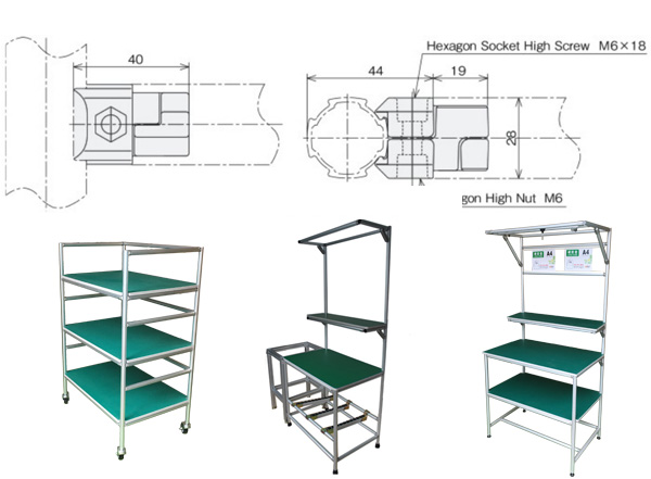 Aluminum Alloy Pipe Fitting Dismantling Joint of Aluminum Pipe Rack System AL1A