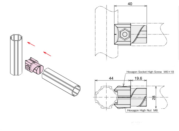 Pipe Joint Die Casting Aluminum Alloy Tube Joint for Pipe Rack AL1S